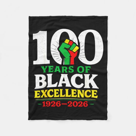 黒人の卓越性の100年記念 ブラックヒストリー フリースブランケット (正面)