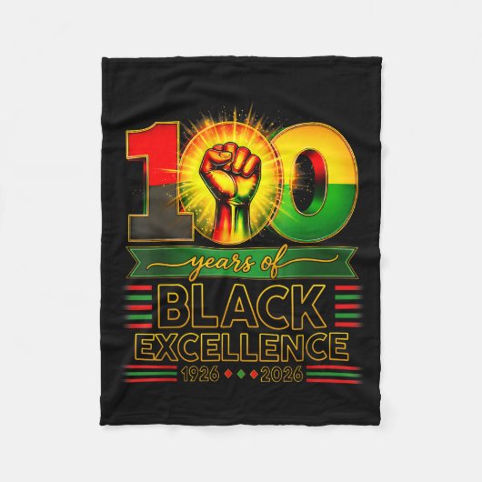 黒人の卓越100周年記念 ブラックヒストリー フリースブランケット (正面)