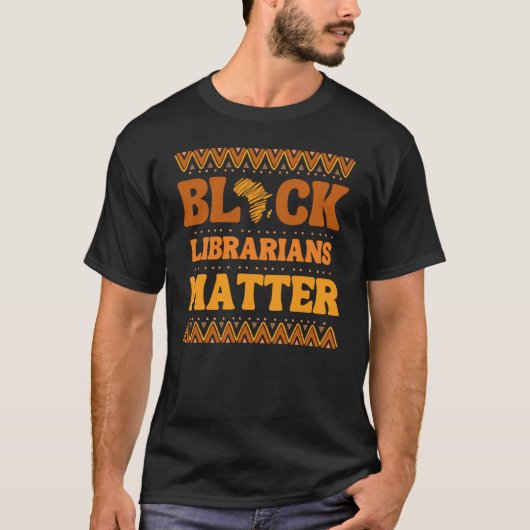 黒人の司書Matter African American Black His Tシャツ (正面)
