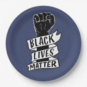 黒人の命に対して平等の力を持つ力を持つことに抗議する ペーパープレート