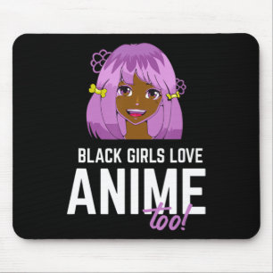 黒人の女の子がアニメを愛し過ぎるアフリカ系アメリカ人 マウスパッド
