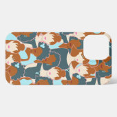 黒人の女の子と白人の女の子とのシームレスなパターン iPhoneケース (裏面横)