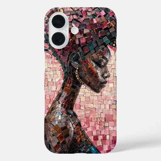 黒人の女の子のタイルモザイクカバー Case-Mate iPhoneケース (裏面)
