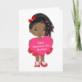 黒人の女の子のバレンタインデー カード (正面)