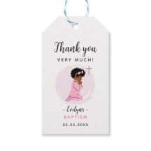 黒人の女の子の洗礼感謝タグ 十字架付き