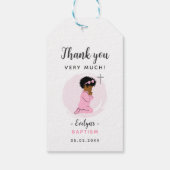 黒人の女の子の洗礼感謝タグ 十字架付き ギフトタグ (裏面)