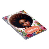 黒人の女の子アフリカ系アメリカ人とアフロ ノートブック (右側)