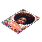 黒人の女の子アフリカ系アメリカ人とアフロ ノートブック (左側)