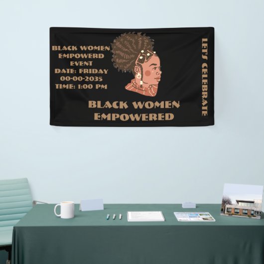 黒人の女性が力を与えた 横断幕 (トレードショー)