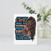 黒人の女性の祈りの戦士が神に祈る ポストカード (スタンド正面)