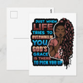 黒人の女性の祈りの戦士が神に祈る ポストカード (正面/裏面)