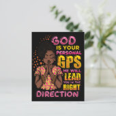 黒人の女性の祈りの戦士が神に祈る ポストカード (スタンド正面)