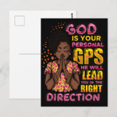 黒人の女性の祈りの戦士が神に祈る ポストカード (正面/裏面)