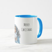 黒人の女性の雪の結晶 クリスマス マグカップ (正面右)