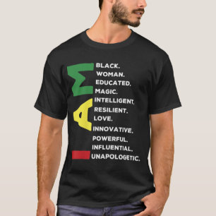 黒人の女性は強い教育を受知性があるけた Tシャツ