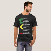 黒人の女性は強い教育を受知性があるけた Tシャツ (正面フル)