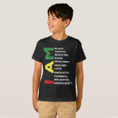黒人の女性は強い教育を受知性があるけた Tシャツ (正面フル)