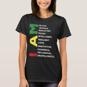 黒人の女性は強い教育を受知性があるけた Tシャツ