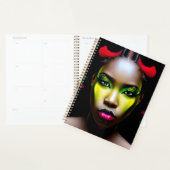 黒人の女性アフリカ系アメリカ人のメラニン・シエスタクイーン プランナー手帳 (ディスプレー)