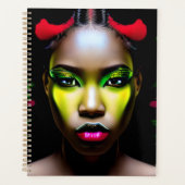 黒人の女性アフリカ系アメリカ人のメラニン・シエスタクイーン プランナー手帳 (正面)