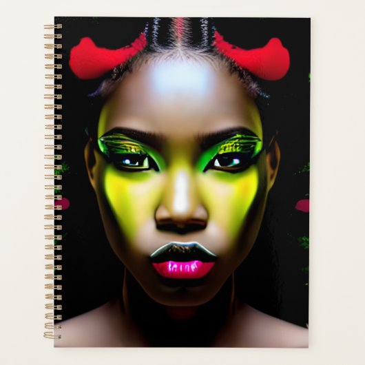 黒人の女性アフリカ系アメリカ人のメラニン・シエスタクイーン プランナー手帳 (正面)