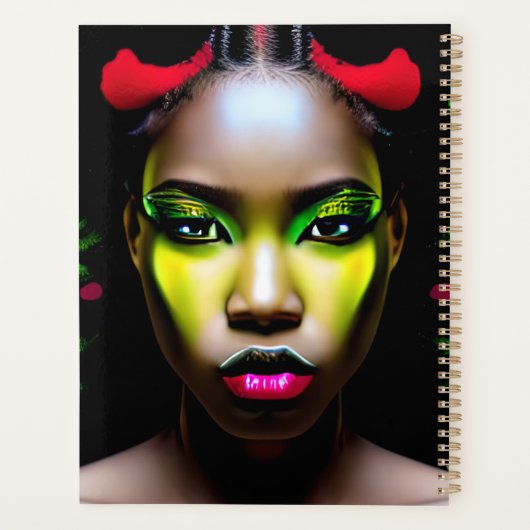 黒人の女性アフリカ系アメリカ人のメラニン・シエスタクイーン プランナー手帳 (裏面)