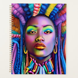 黒人の女性アフリカ系アメリカ人のメラニン・シエスタクイーン プランナー手帳