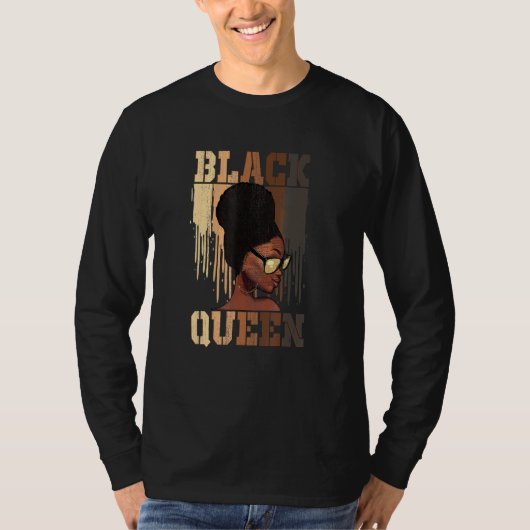 黒人の女性アフリカ系アメリカ人ナチュラルブラック Tシャツ (正面)