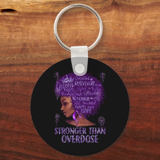 黒人の女性アフロ・アフリカ人は過剰摂取Awより強い キーホルダー (正面)