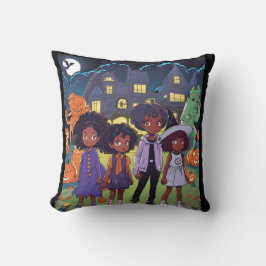 黒人の子供たちが町のハロウィン幽霊のよく出るに偶然出会う クッション