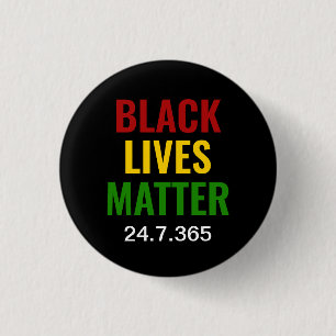 黒人の寿命24.7.365 BHM 缶バッジ