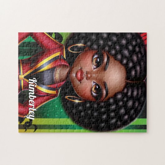 黒人の少女アフリカ系アメリカ人 ジグソーパズル (横)