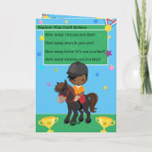 黒人の少年たち 馬術 秘密のメッセージ 誕生日 カード (裏面)