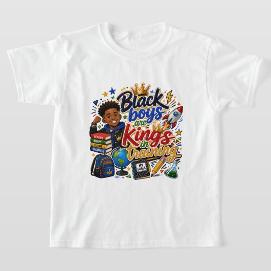 黒人の少年は未来の王様 Tシャツ (レイダウン)