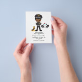 黒人の少年警察官パーティー 誕生日パーティー チラシ (手)