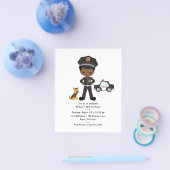 黒人の少年警察官パーティー 誕生日パーティー チラシ (シングル)