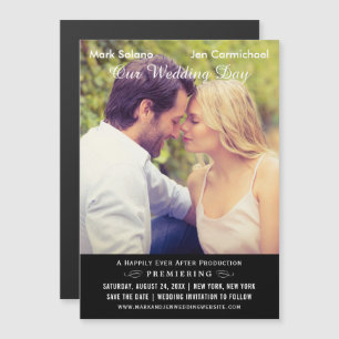 黒人の映結婚画ポスター写真が日付を保存