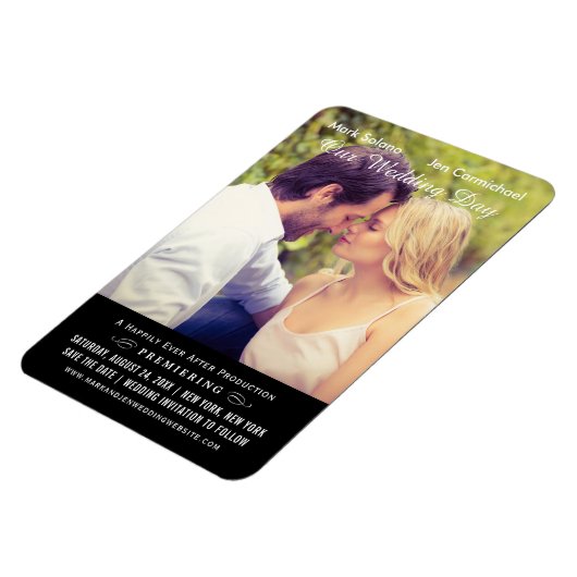 黒人の映結婚画ポスター写真が日付を保存 マグネット (左側)