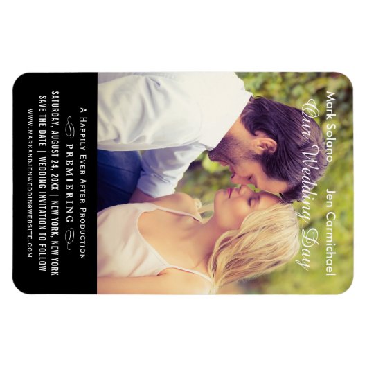 黒人の映結婚画ポスター写真が日付を保存 マグネット (横)