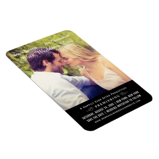 黒人の映結婚画ポスター写真が日付を保存 マグネット (右側)