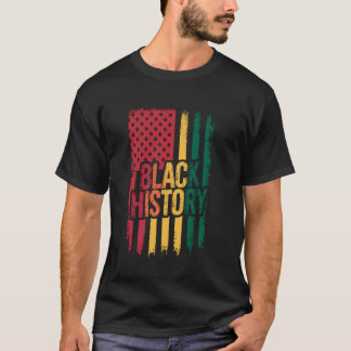 黒人の歴史のアメリカ国旗 アフリカ系アメリカ人の愛国者 男性 Tシャツ