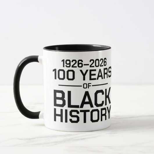 黒人の歴史のタイポグラフィ100年 マグカップ (左)