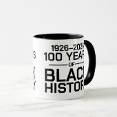 黒人の歴史のタイポグラフィ100年 マグカップ (正面右)