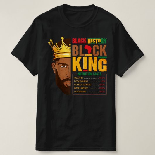 黒人の歴史の黒王 Tシャツ (デザイン正面)