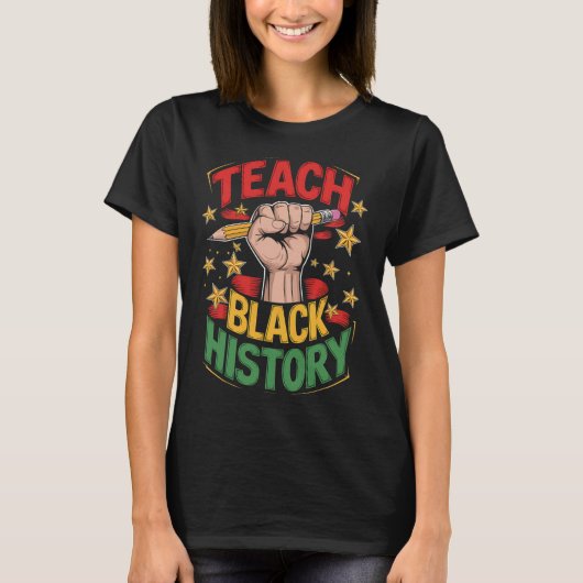 黒人の歴史教師シャツ 黒人の歴史月間 T Tシャツ (正面)