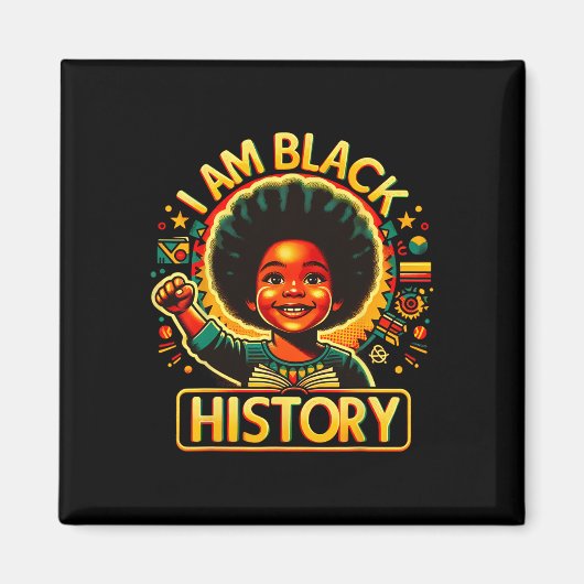 黒人の歴史月間 アフリカ系アメリカ人の子供たち 6月 マグネット (正面)