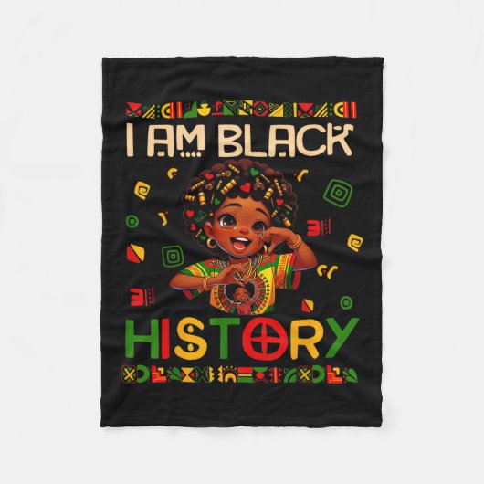 黒人の歴史月間 アフリカ系アメリカ人 ガールズTシャツ フリースブランケット (正面)