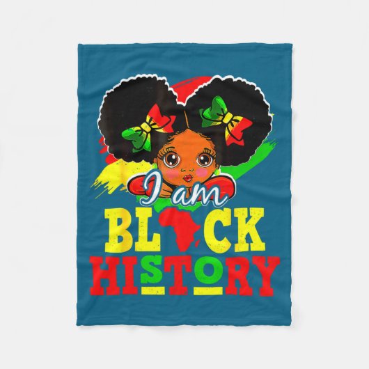 黒人の歴史月間 アフリカ系アメリカ人 ガールズTシャツ フリースブランケット (正面)