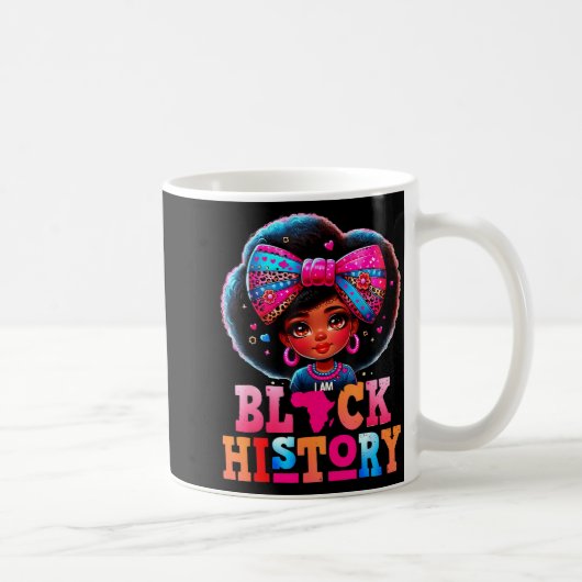 黒人の歴史月間 ブラックメラニン 子供 女の子 コーヒーマグカップ (右)