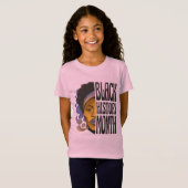 黒人の歴史月間 - メラニン女性女王 Tシャツ (正面フル)